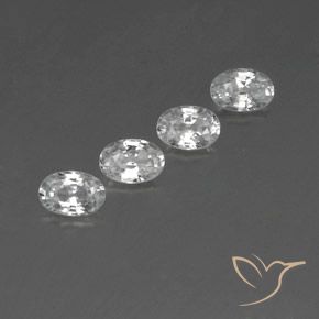 Gemas de Circón Blanco natural de 3.06 ct, Ovalada, VVS-VS