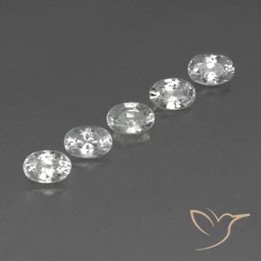 Gemas de Circón Blanco natural de 3.96 ct, Ovalada, VVS