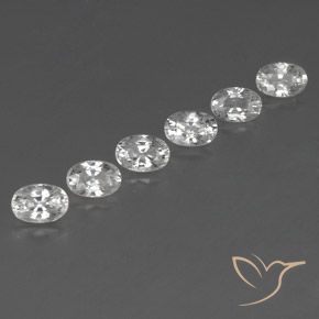 Gemas de Circón Blanco natural de 5.31 ct, Ovalada, VVS-VS