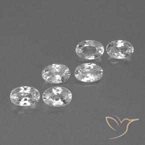 Gemas de Circón Blanco natural de 4.42 ct, Ovalada, VVS-VS