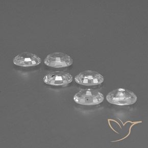 Gemas de Circón Blanco natural de 4.42 ct, Ovalada, VVS-VS