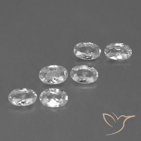 Gemas de Circón Blanco natural de 3.74 ct, Ovalada, VVS-VS