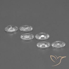 Gemas de Circón Blanco natural de 3.74 ct, Ovalada, VVS-VS