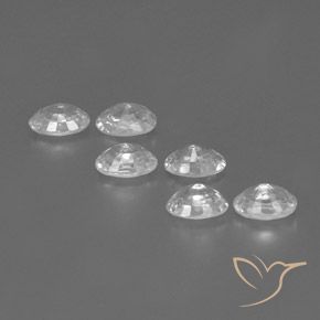 Gemas de Circón Blanco natural de 4.60 ct, Ovalada, VVS-VS