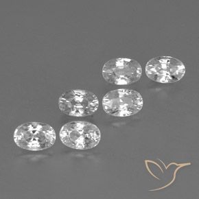 Gemas de Circón Blanco natural de 5.35 ct, Ovalada, VVS-VS