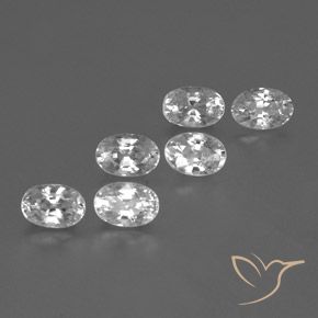 Gemas de Circón Blanco claro natural de 5.07 ct, Ovalada, VVS-VS