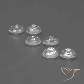 Gemas de Circón Blanco claro natural de 5.07 ct, Ovalada, VVS-VS