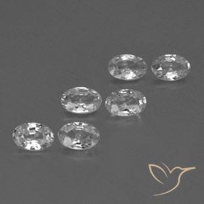 Gemas de Circón Blanco claro natural de 3.93 ct, Ovalada, VVS-VS