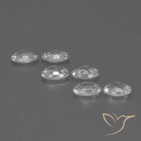 Gemas de Circón Blanco claro natural de 3.93 ct, Ovalada, VVS-VS