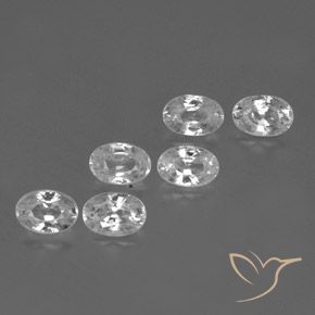 Gemas de Circón Blanco claro natural de 4.47 ct, Ovalada, VVS-VS