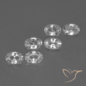 Gemas de Circón Blanco claro natural de 4.42 ct, Ovalada, VVS-VS