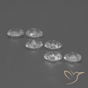 Gemas de Circón Blanco claro natural de 4.42 ct, Ovalada, VVS-VS