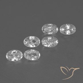 Gemas de Circón Blanco claro natural de 4.47 ct, Ovalada, VVS-VS