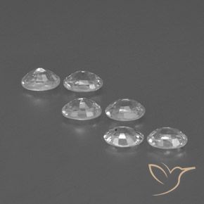 Gemas de Circón Blanco claro natural de 4.47 ct, Ovalada, VVS-VS