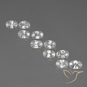 7.82ctw Natural Blanco claro Circón, Ovalada, VVS-VS