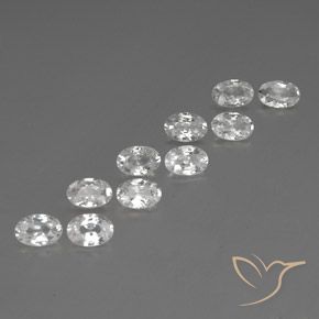 Gemas de Circón Blanco natural de 6.77 ct, Ovalada, VVS-VS