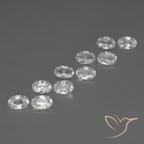 Gemas de Circón Blanco natural de 6.87 ct, Ovalada, VVS-VS