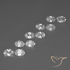 Gemas de Circón Blanco natural de 7.05 ct, Ovalada, VVS-VS