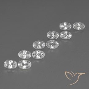 Gemas de Circón Blanco natural de 9.01 ct, Ovalada, VVS-VS