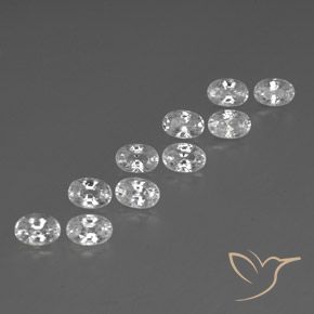 Gemas de Circón Blanco natural de 8.29 ct, Ovalada, VVS-VS