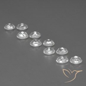 Gemas de Circón Blanco natural de 8.84 ct, Ovalada, VVS-VS