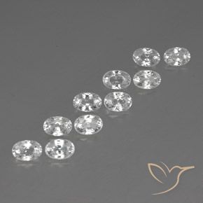 Gemas de Circón Blanco natural de 8.30 ct, Ovalada, VVS-VS