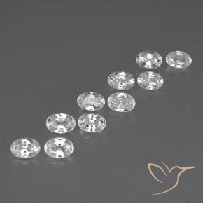 Gemas de Circón Blanco natural de 7.20 ct, Ovalada, VVS-VS