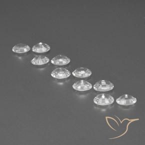 Gemas de Circón Blanco natural de 7.20 ct, Ovalada, VVS-VS