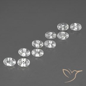 Gemas de Circón Blanco natural de 7.94 ct, Ovalada, VVS-VS