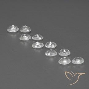 Gemas de Circón Blanco natural de 7.94 ct, Ovalada, VVS-VS
