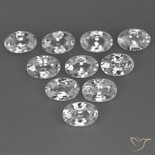 7.54ctw Natural Blanco Circón, Ovalada, VVS-VS