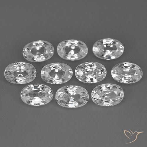 Gemas de Circón Blanco natural de 7.54 ct, Ovalada, VVS-VS