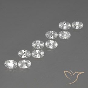Gemas de Circón Blanco natural de 8.14 ct, Ovalada, VVS-VS