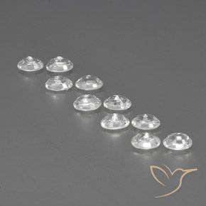 Gemas de Circón Blanco natural de 8.14 ct, Ovalada, VVS-VS