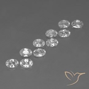 Gemas de Circón Blanco natural de 6.86 ct, Ovalada, VVS-VS