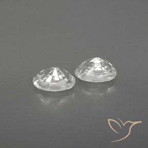 Gemas de Circón Blanco natural de 1.71 ct, Ovalada, VVS