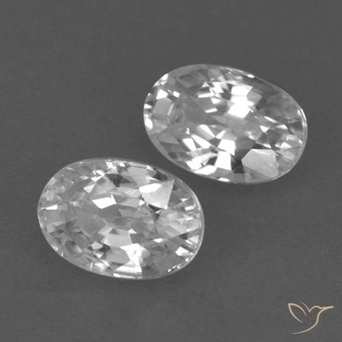 Gemas de Circón Blanco natural de 1.72 ct, Ovalada, VVS-VS