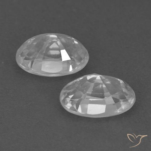 Gemas de Circón Blanco natural de 1.72 ct, Ovalada, VVS-VS