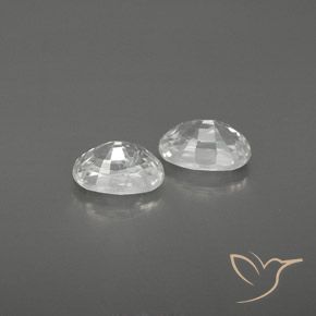 Gemas de Circón Blanco natural de 1.80 ct, Ovalada, VVS-VS