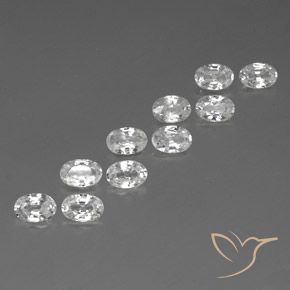 Gemas de Circón Blanco natural de 6.89 ct, Ovalada, VVS-VS