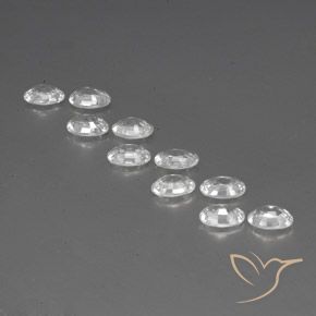 Gemas de Circón Blanco natural de 6.89 ct, Ovalada, VVS-VS
