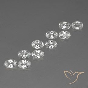 Gemas de Circón Blanco natural de 7.91 ct, Ovalada, VVS-VS