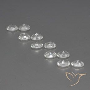 Gemas de Circón Blanco natural de 7.91 ct, Ovalada, VVS-VS