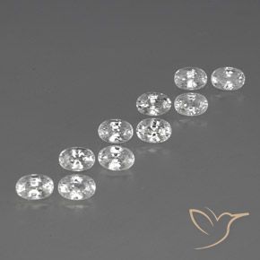 Gemas de Circón Blanco natural de 8.40 ct, Ovalada, VVS-VS