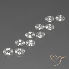 Gemas de Circón Blanco natural de 7.78 ct, Ovalada, VVS-VS