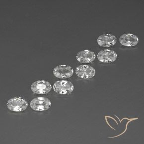 Gemas de Circón Blanco natural de 6.92 ct, Ovalada, VVS-VS