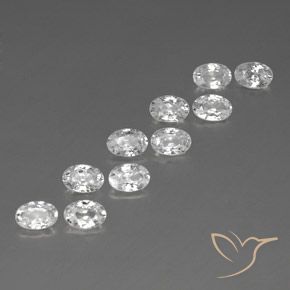 Gemas de Circón Blanco natural de 7.18 ct, Ovalada, VVS-VS
