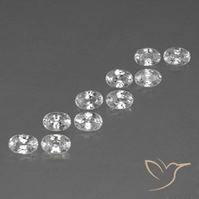 Gemas de Circón Blanco natural de 8.37 ct, Ovalada, VVS-VS