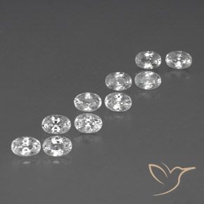 Gemas de Circón Blanco natural de 8.35 ct, Ovalada, VVS-VS
