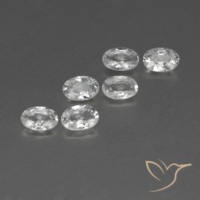 Gemas de Circón Blanco natural de 4.07 ct, Ovalada, VVS-VS